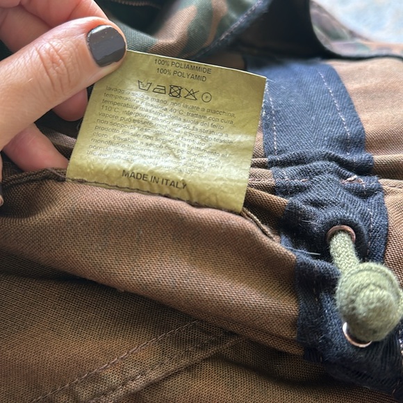 REAL Golden Goose Deluxe Brand camo khaki dark brown multi women’s coat - Picture 10 of 11